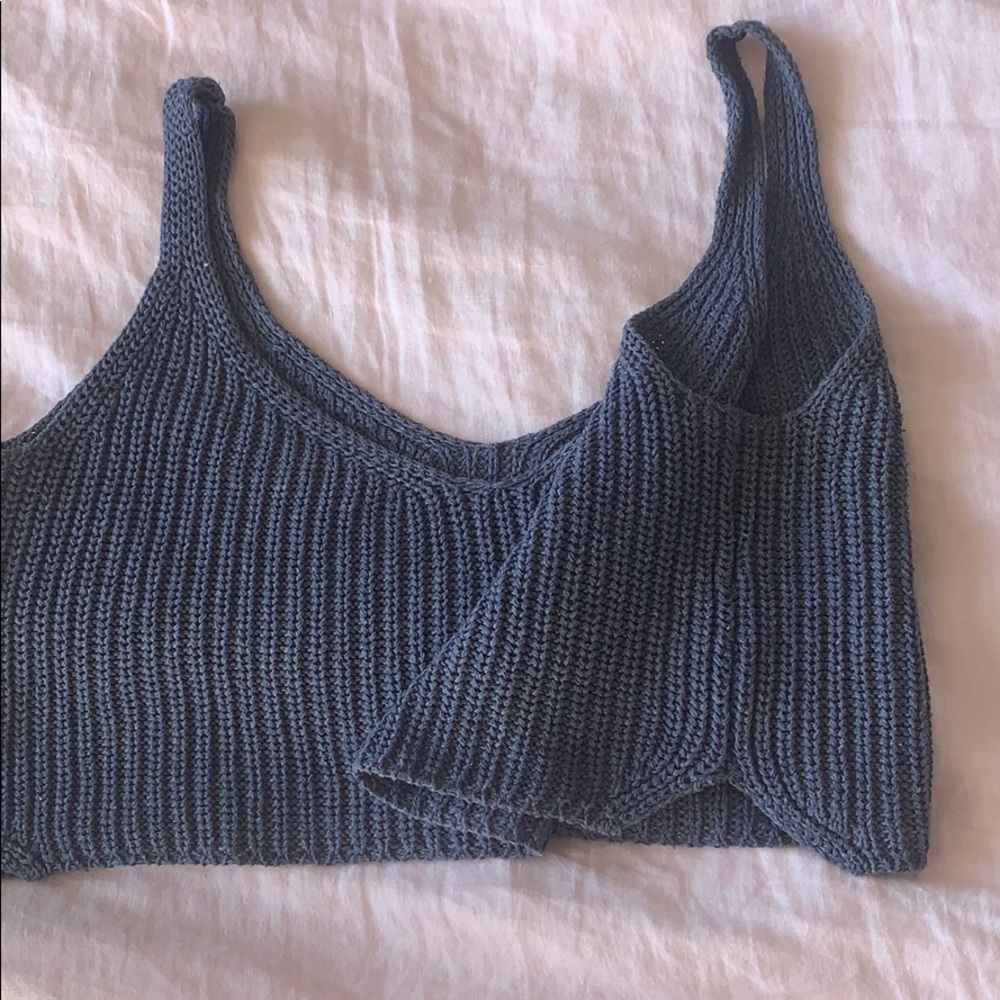 American Apparel knit crop tank in blue - Picture 2 of 4